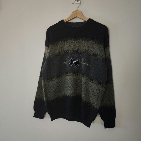 Vintage x Mariner Swordfish Embroidered Velvet Print Sweatshirt - Picture 3 of 7